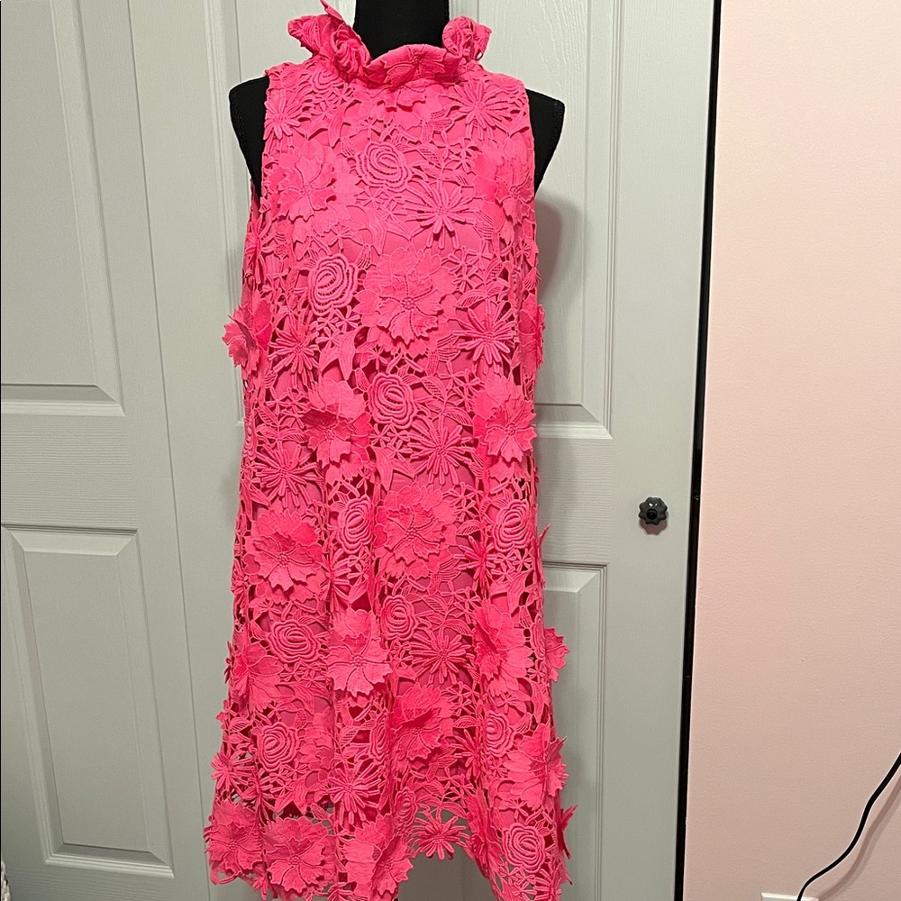 Tuckernuck Hot Pink Lace Dress